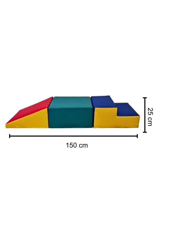 3 Piece Soft Foam Toddler Playtime Corner Climber | Indoor Active Play Structure for Toddlers and Kids |Safe Soft Foam  Set for Crawling and Sliding