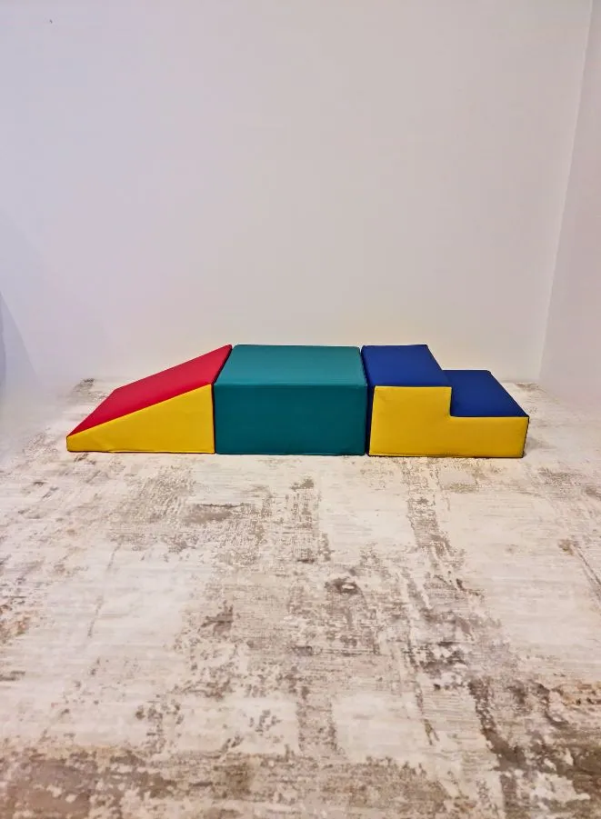 3 Piece Soft Foam Toddler Playtime Corner Climber | Indoor Active Play Structure for Toddlers and Kids |Safe Soft Foam  Set for Crawling and Sliding