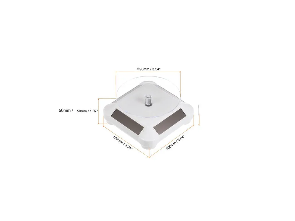 3.5 Solar Rotating Display Stand with White Base for 1/64 Scale Model Cars