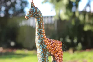 African Animal - Blue & Mustard Giraffe