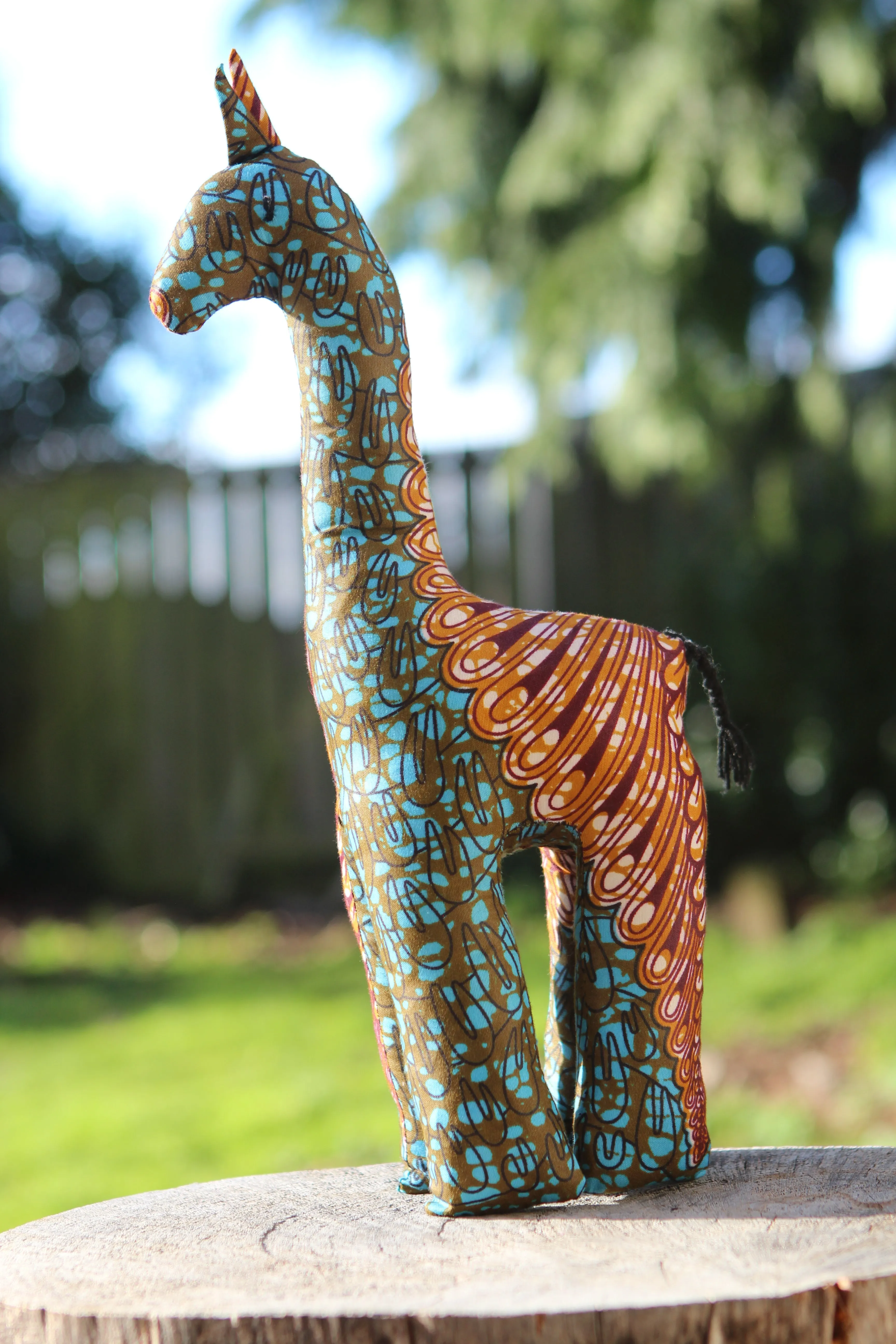 African Animal - Blue & Mustard Giraffe