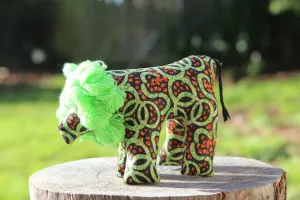 African Animal - Green & Orange Lion