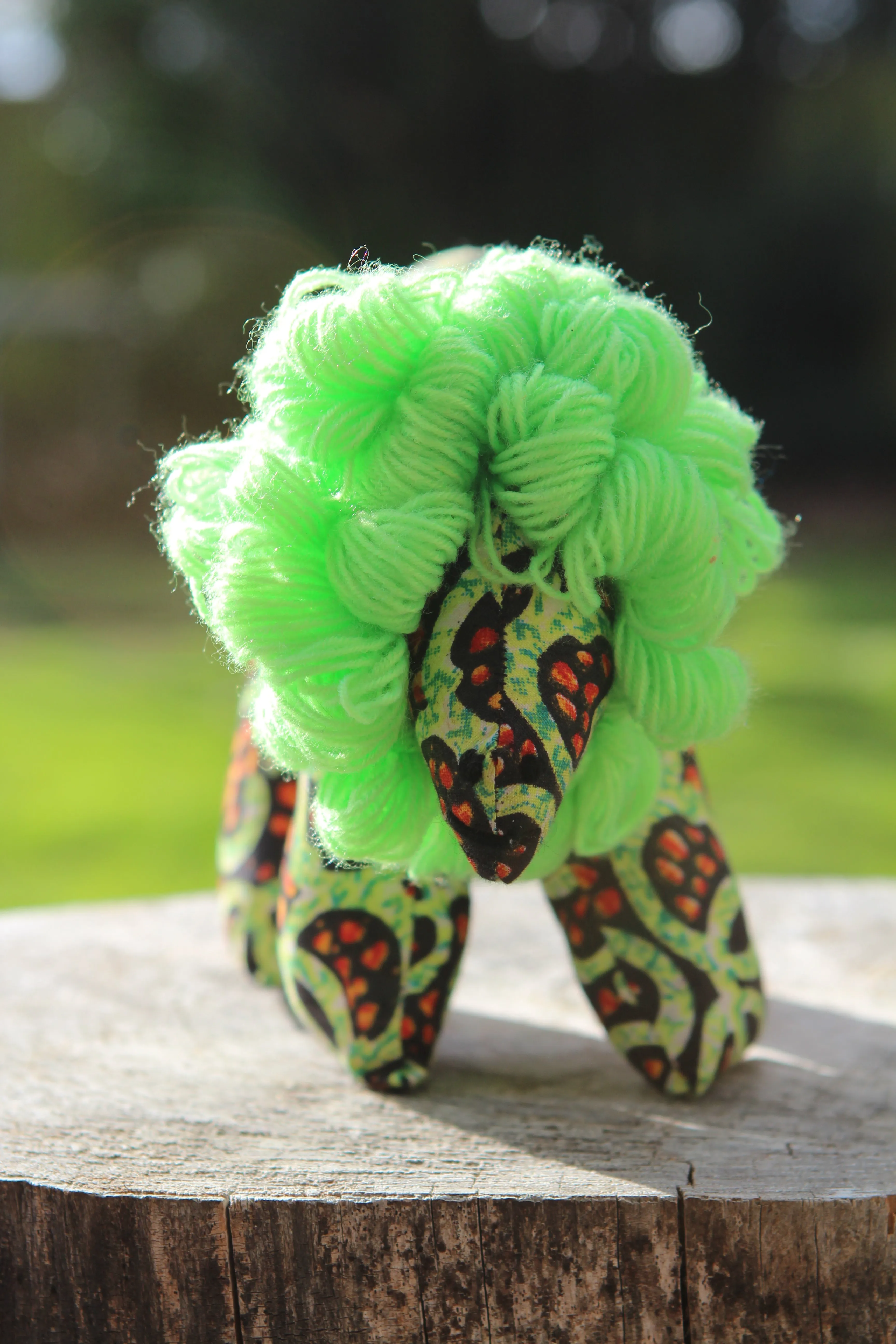 African Animal - Green & Orange Lion