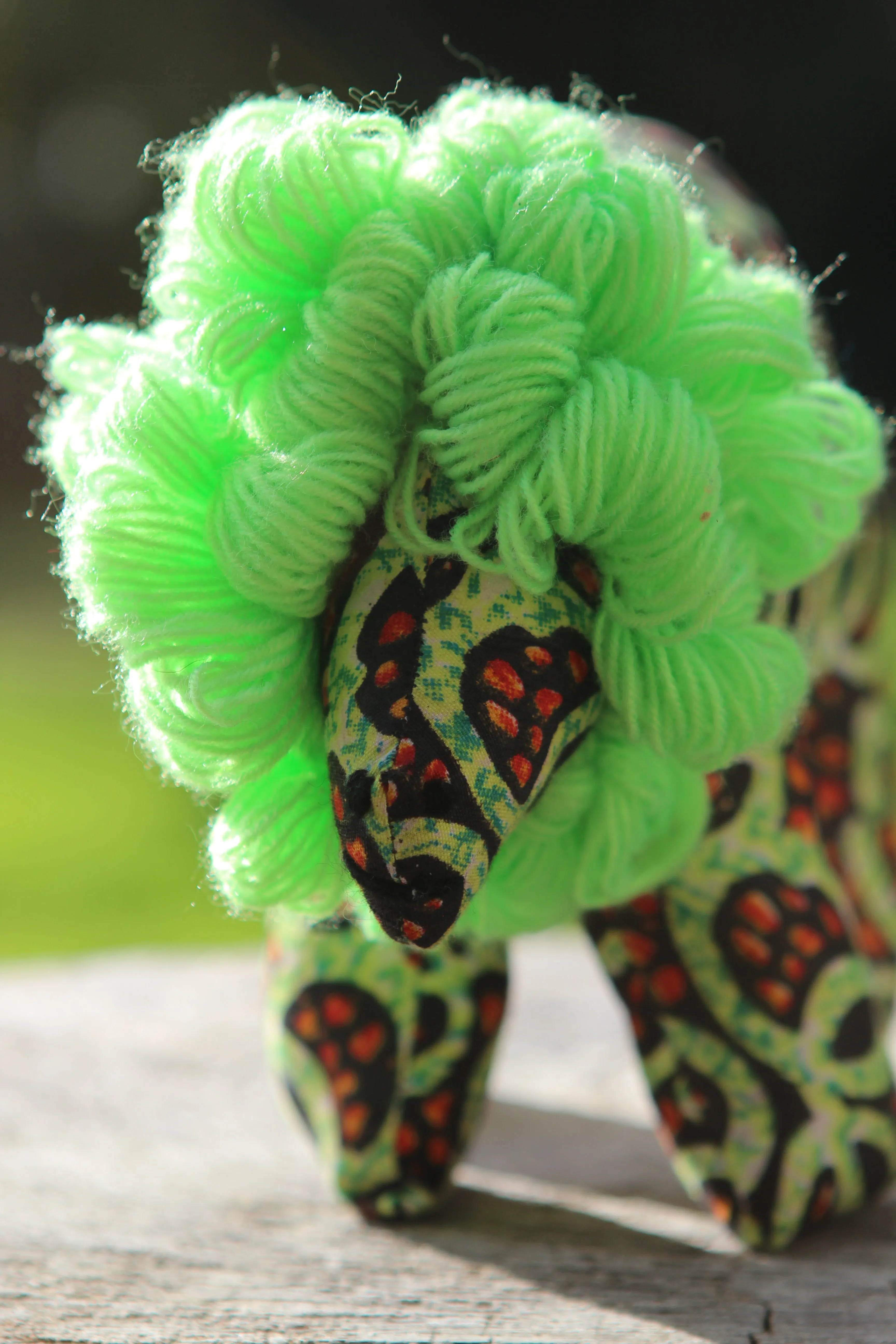African Animal - Green & Orange Lion