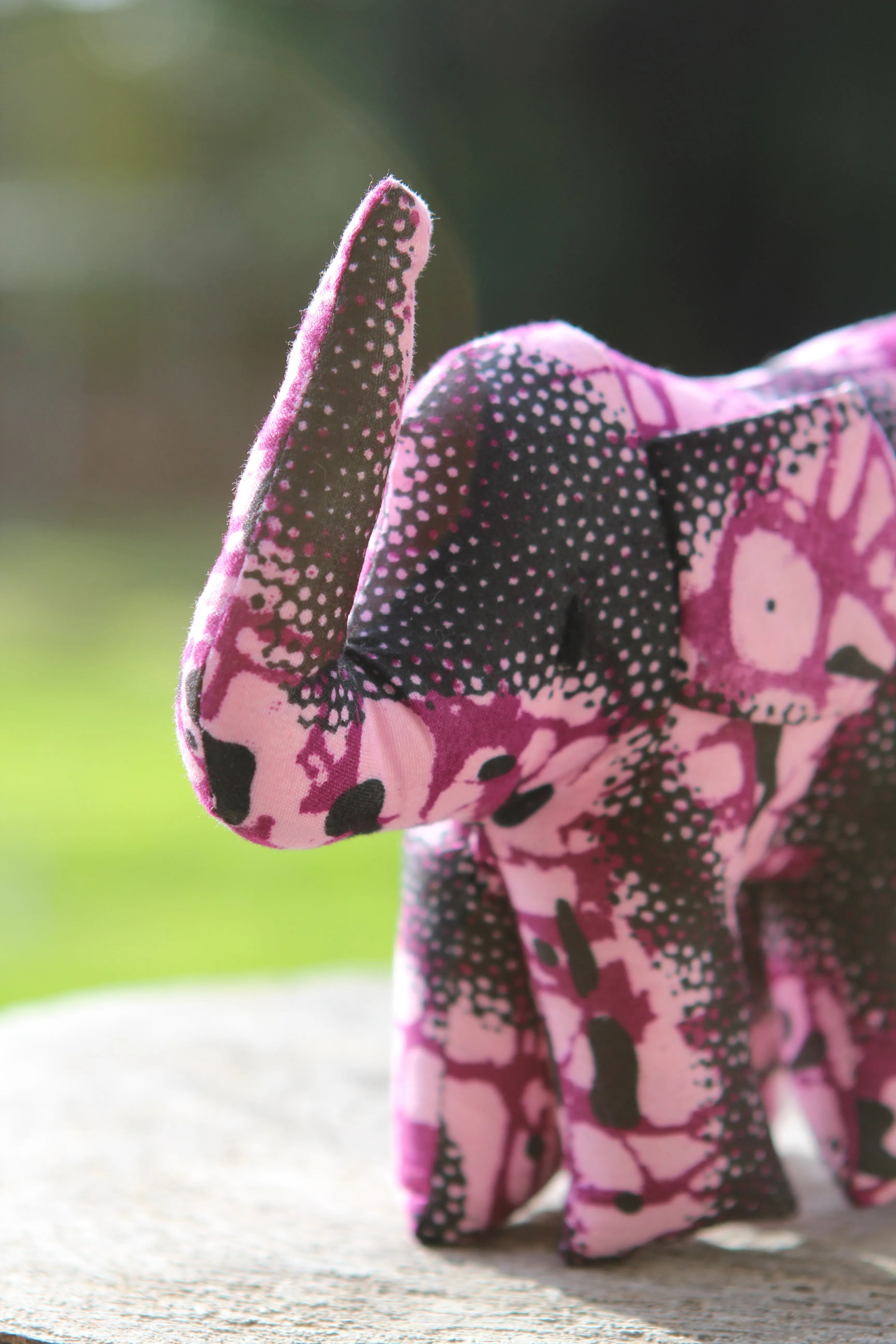 African Animal - Purple & Black Elephant