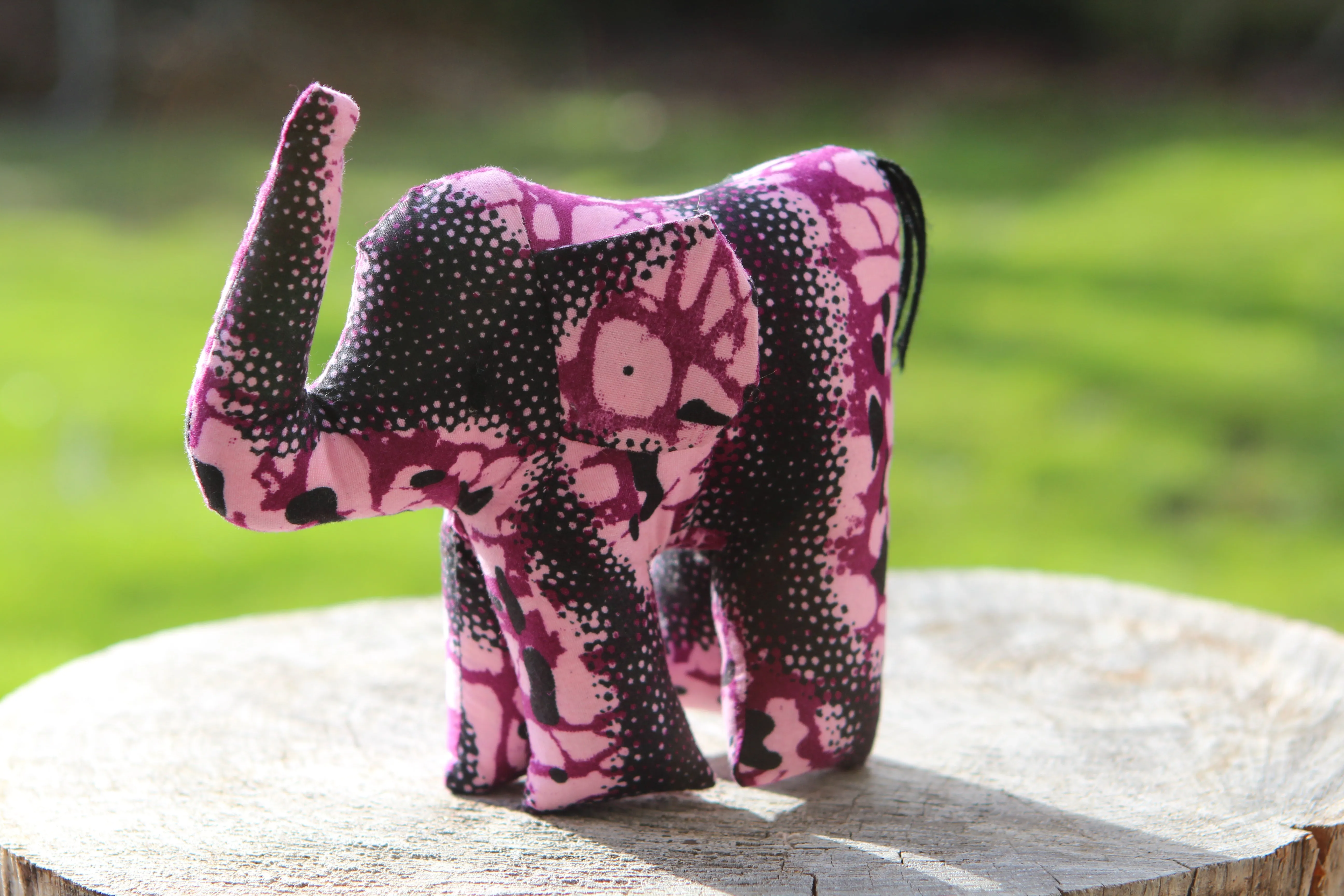 African Animal - Purple & Black Elephant