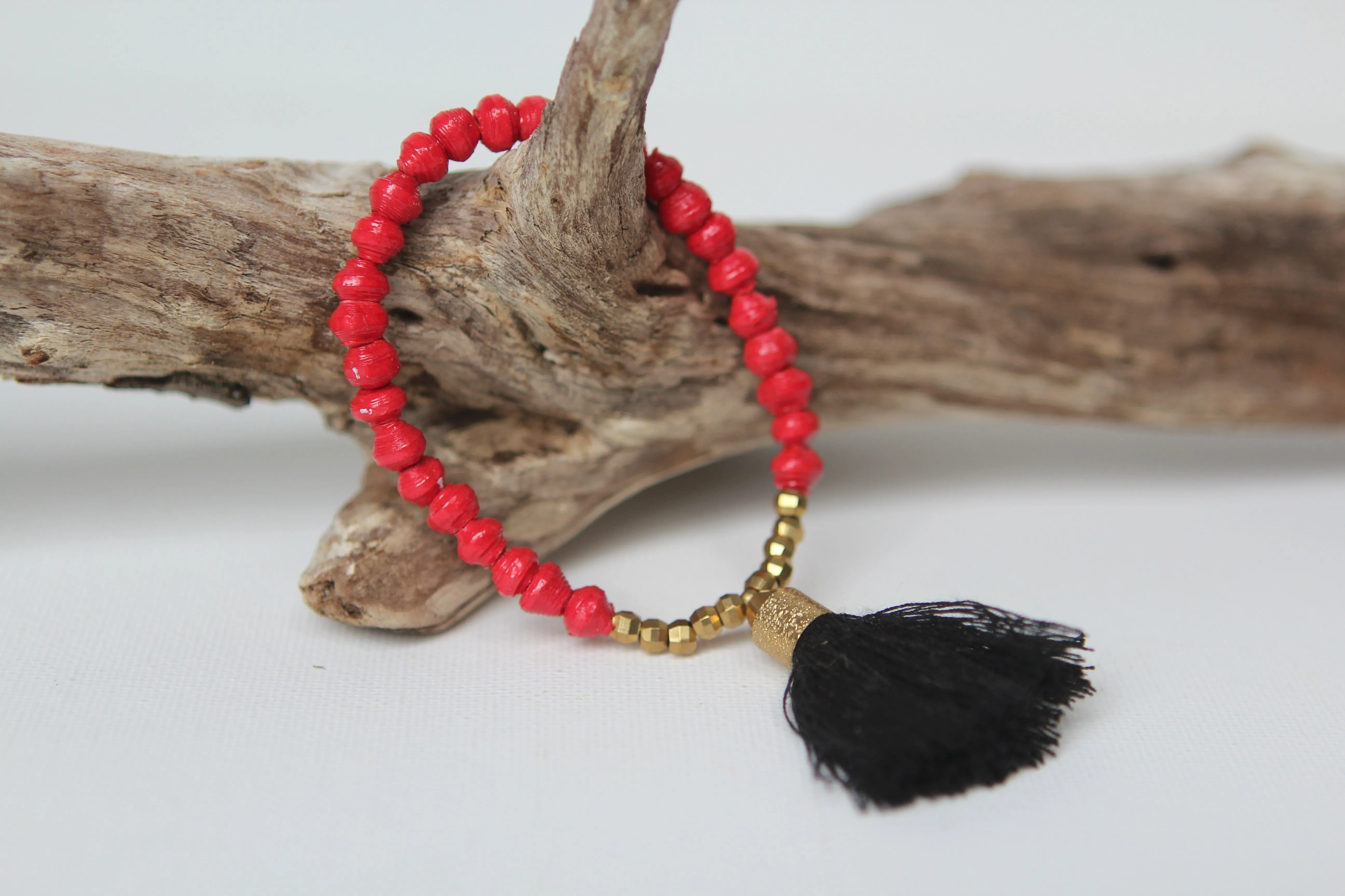 Ajuna Bracelet - Tassel Red