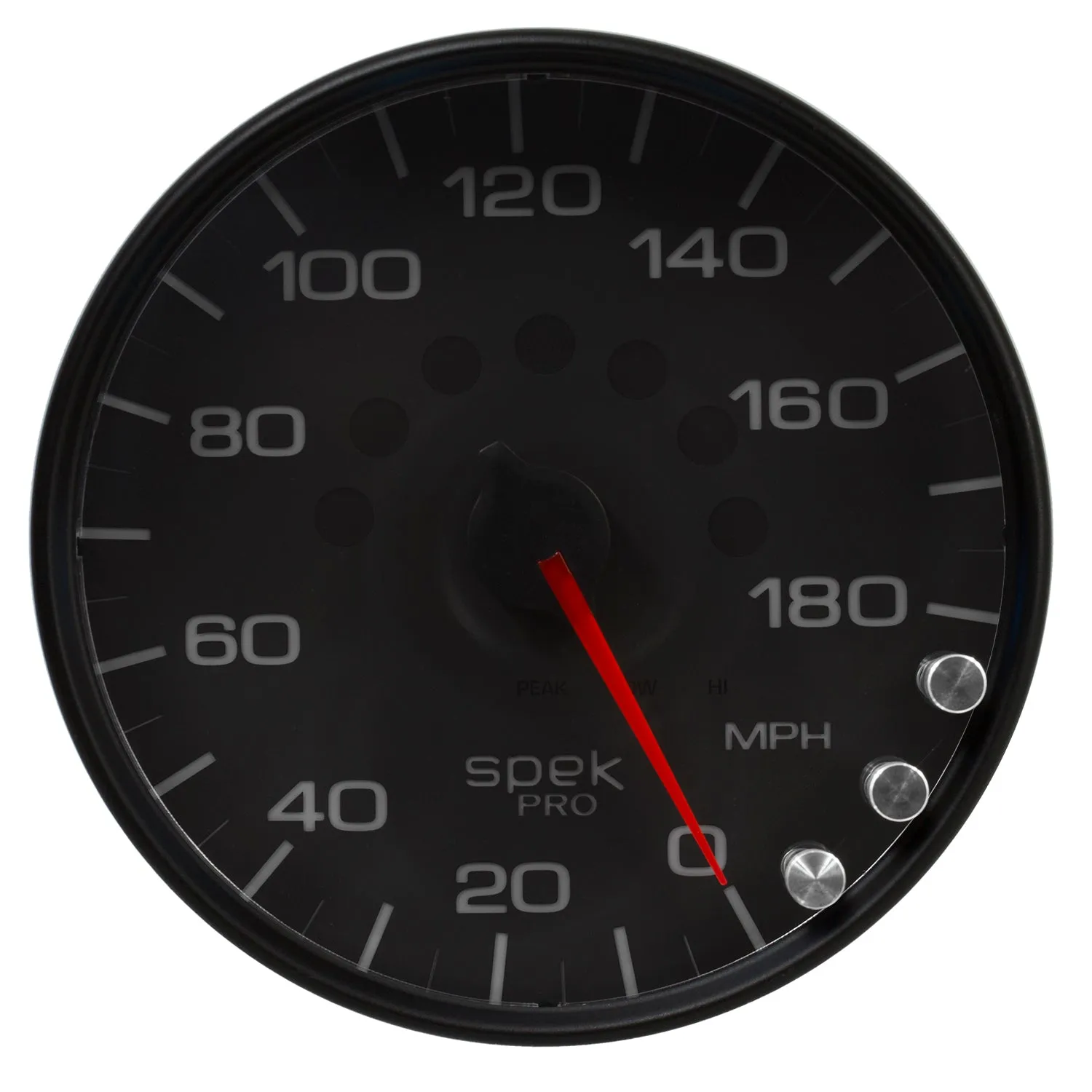 AutoMeter P23032 GAUGE; SPEEDOMETER; 5in.; 180 MPH; ELEC. PROGRAMMABLE; BLACK/BLACK; SPEK-PRO