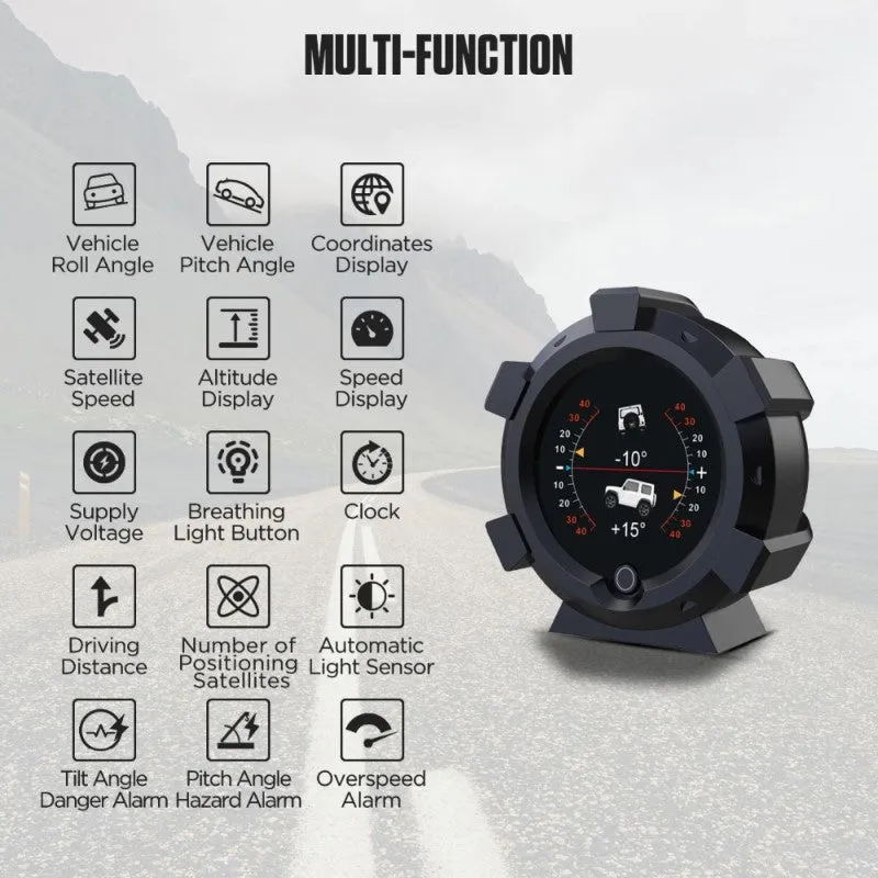 AUTOOL X95 Multifunctional GPS Slope Meter Inclinometer Car Compass Pitch Tilt