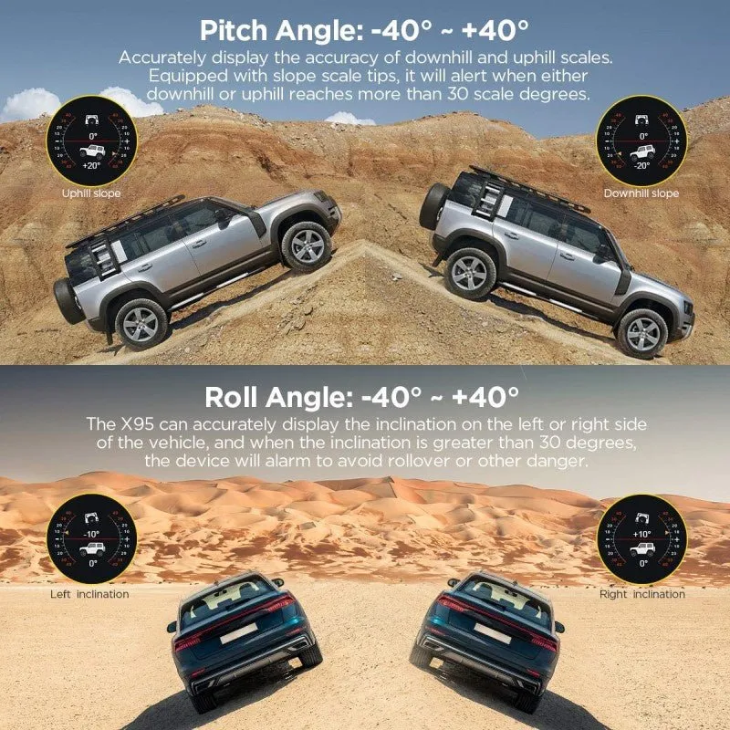 AUTOOL X95 Multifunctional GPS Slope Meter Inclinometer Car Compass Pitch Tilt