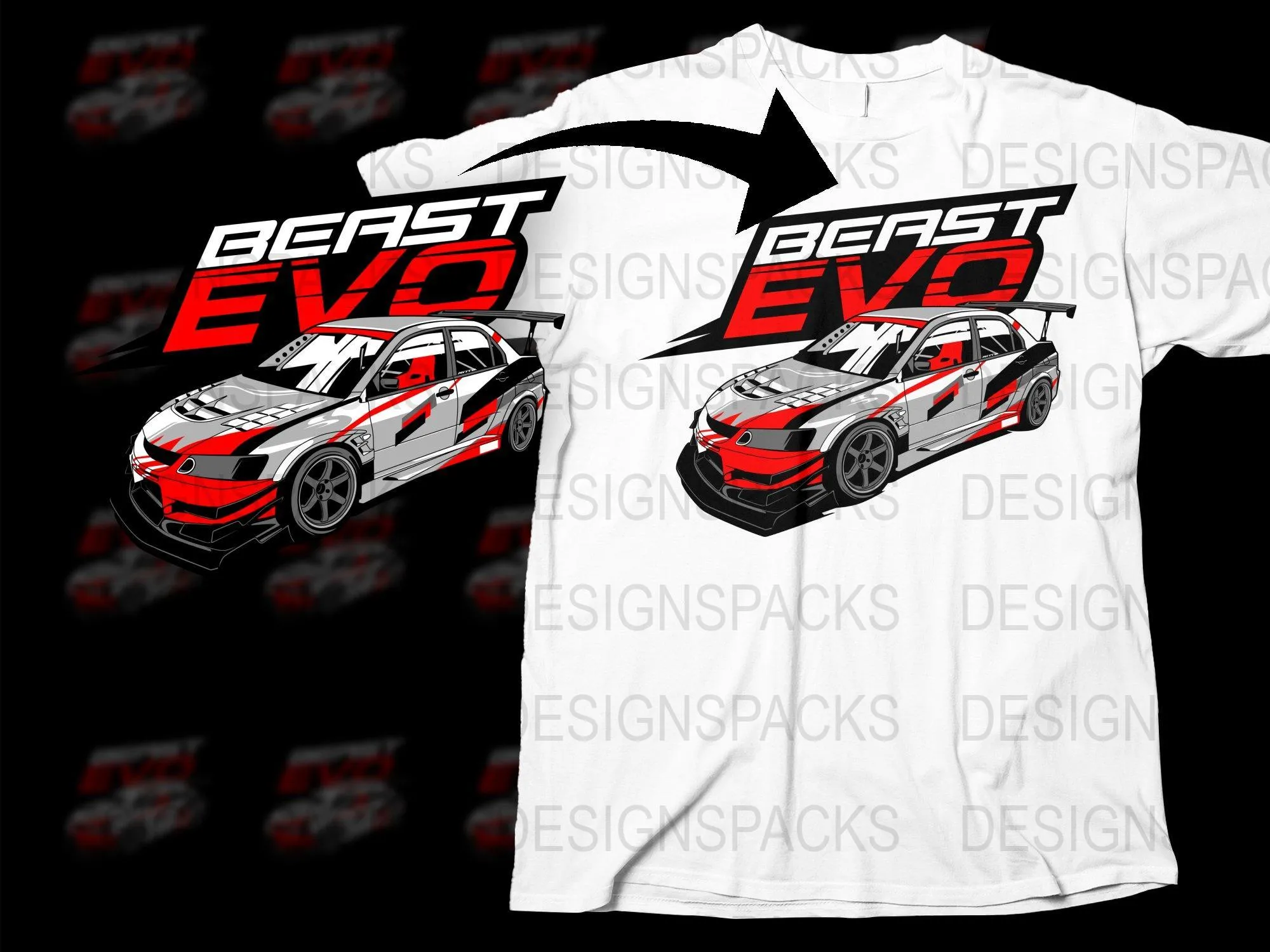 Beast Evo Racing Car Art Png Digital Download