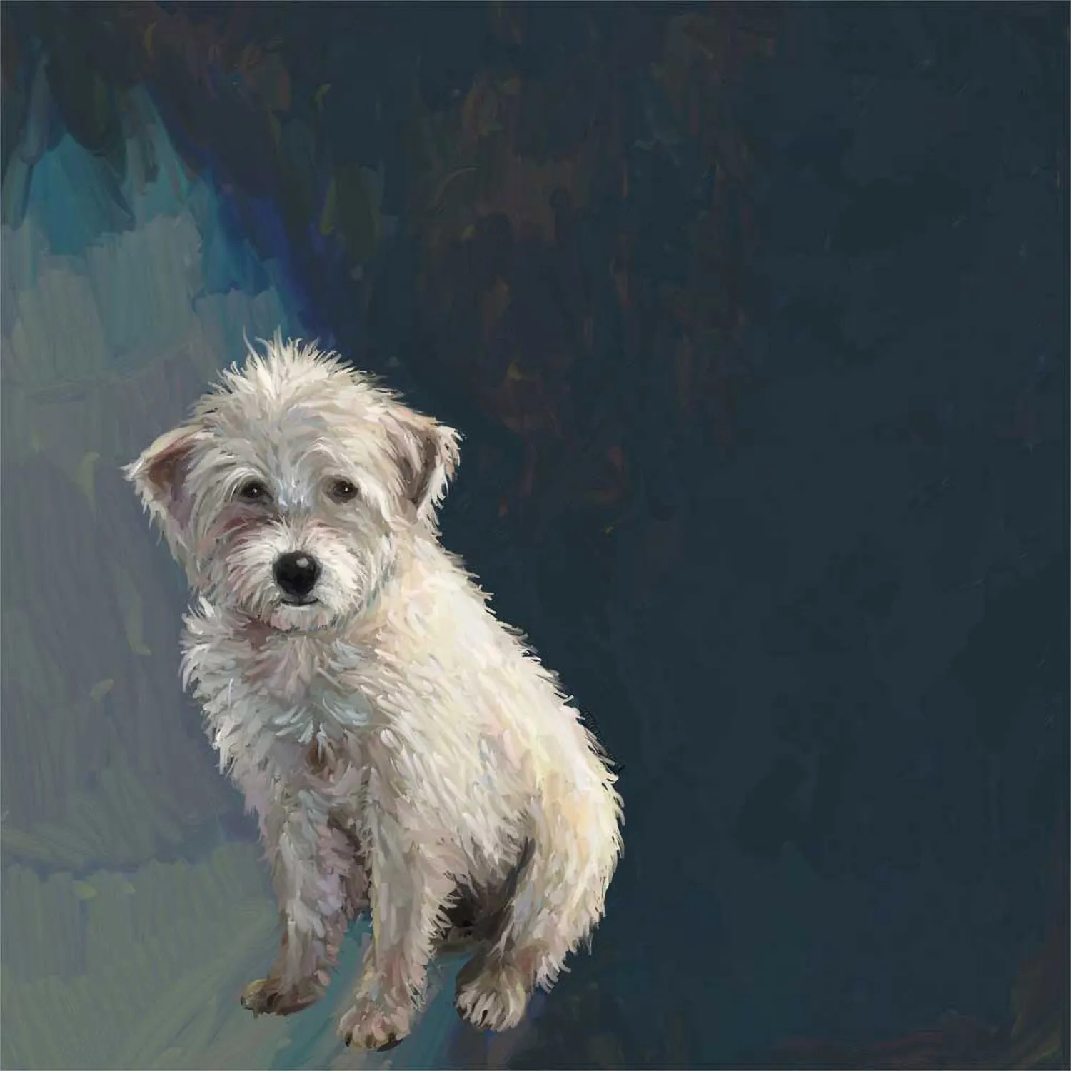 Best Friend - Little Scruffy Dog Canvas Wall Art