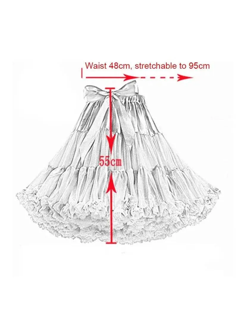 Black Fluffy Petticoat 55cm
