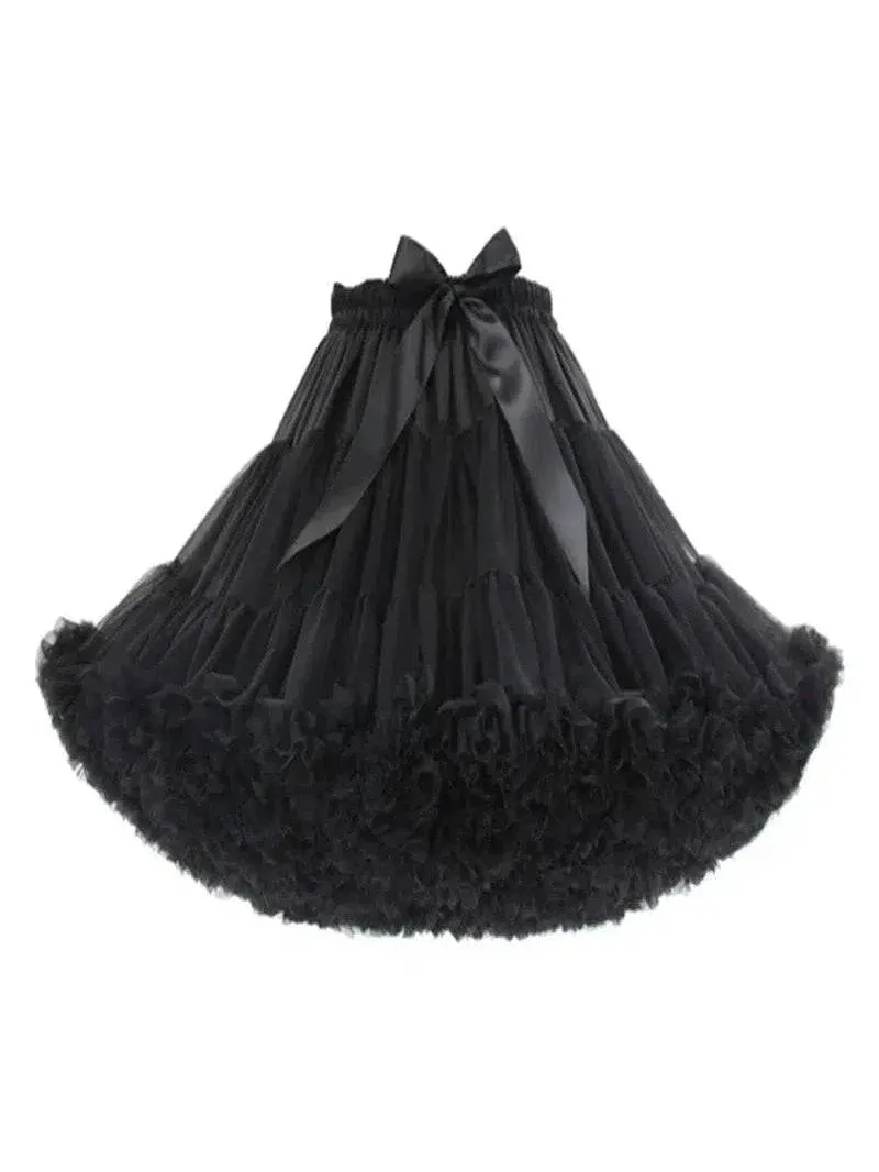 Black Fluffy Petticoat 55cm