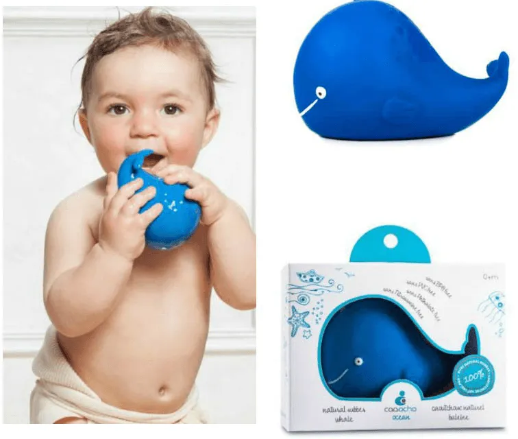 CaaOcho Natural Rubber Blue Whale Ocean Baby Bath Toys 0m 