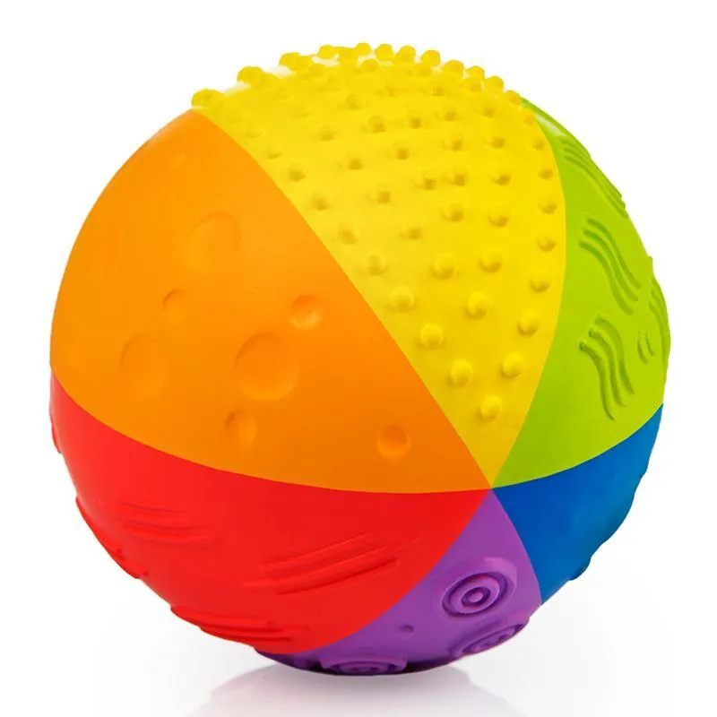 CaaOcho Natural Rubber Rainbow Sensory Ball 10cm Baby Toddler Toys 12m 