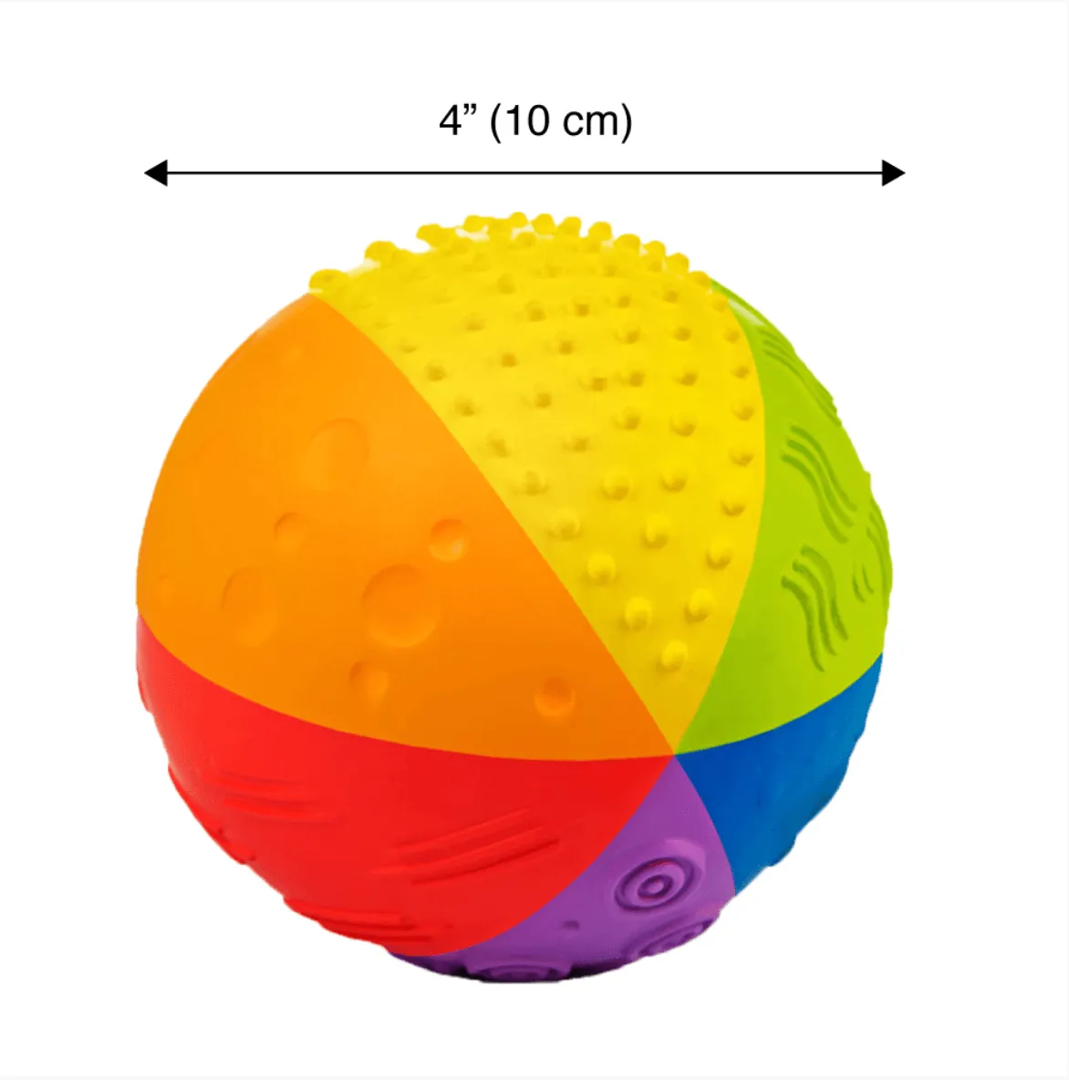 CaaOcho Natural Rubber Rainbow Sensory Ball 10cm Baby Toddler Toys 12m 