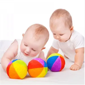 CaaOcho Natural Rubber Rainbow Sensory Ball 10cm Baby Toddler Toys 12m 