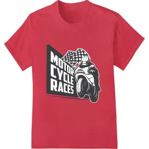 Checkered Flag Motorcycle Racing DTF Print Heat Transfer