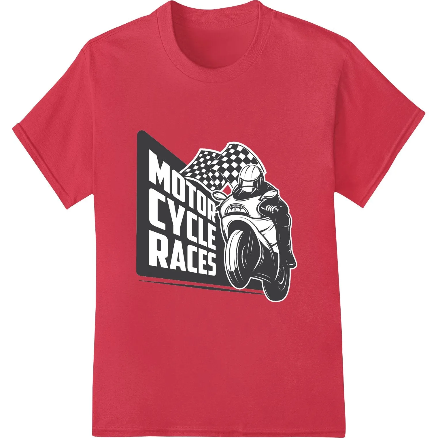 Checkered Flag Motorcycle Racing DTF Print Heat Transfer