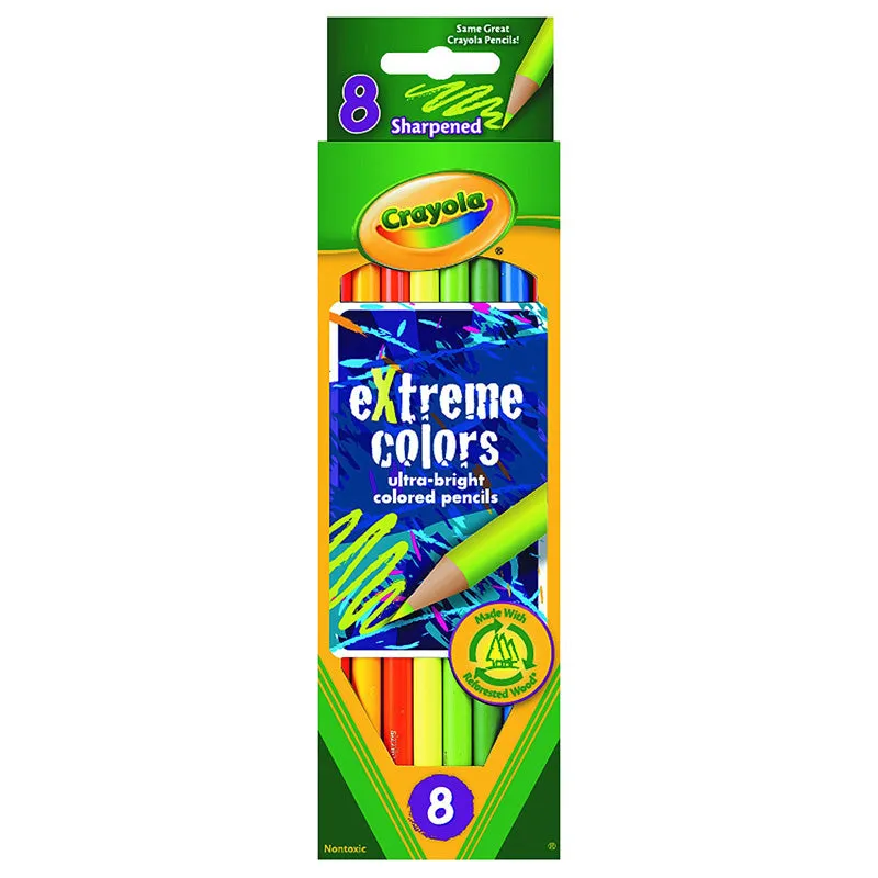 CRAYOLA - eXtreme Colors Colored Pencils - 8 Pencils