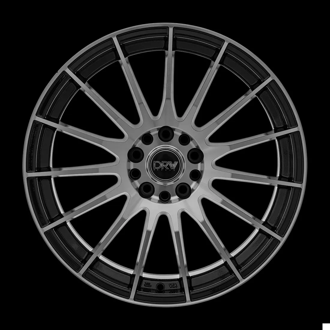 DRW D15 18X8 4X100/4X114.3 40mm Gloss Black Machine Face