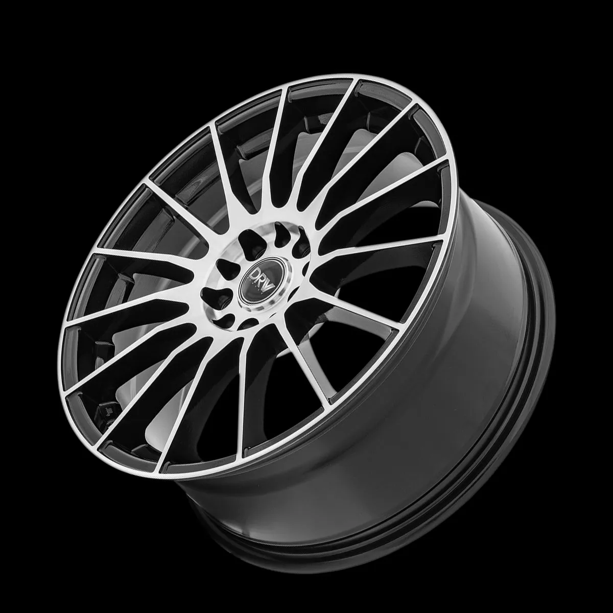 DRW D15 18X8 4X100/4X114.3 40mm Gloss Black Machine Face