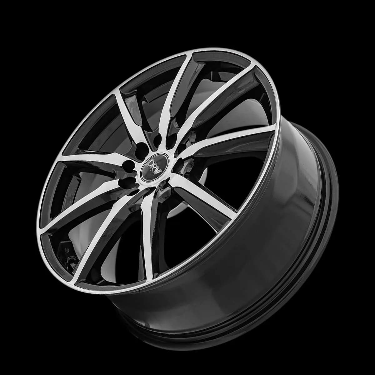 DRW D18 18X7.5 4X100/4X114.3 40mm Gloss Black Machine Face