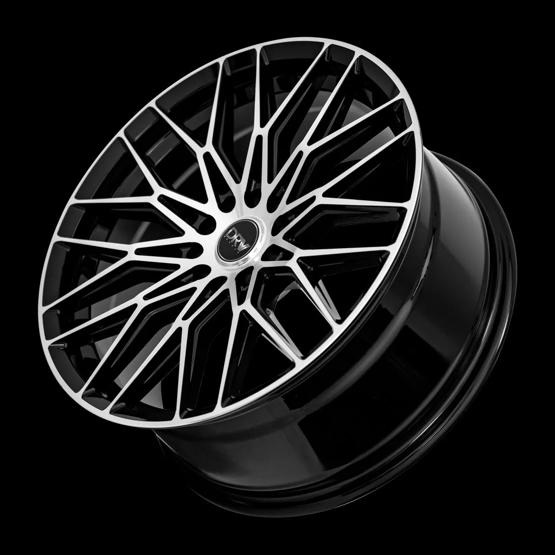 DRW D21 18X8 5X108/5X114.3 38mm Gloss Black Machine Face
