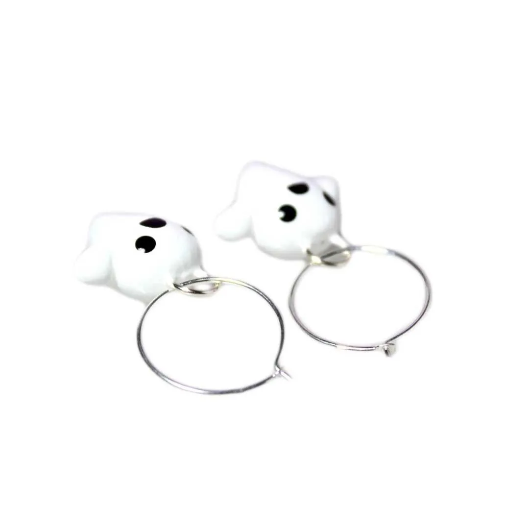 Earrings - Ghost Hoops by Mariposa Miniatures