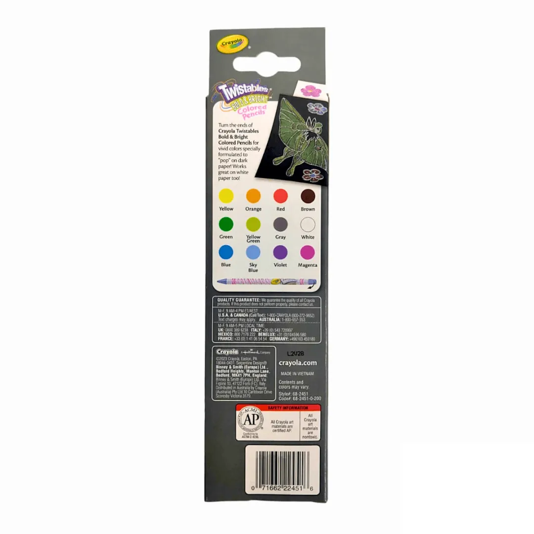 Erasable Twistables Colored Pencils | Bold & Bright - 12pcs