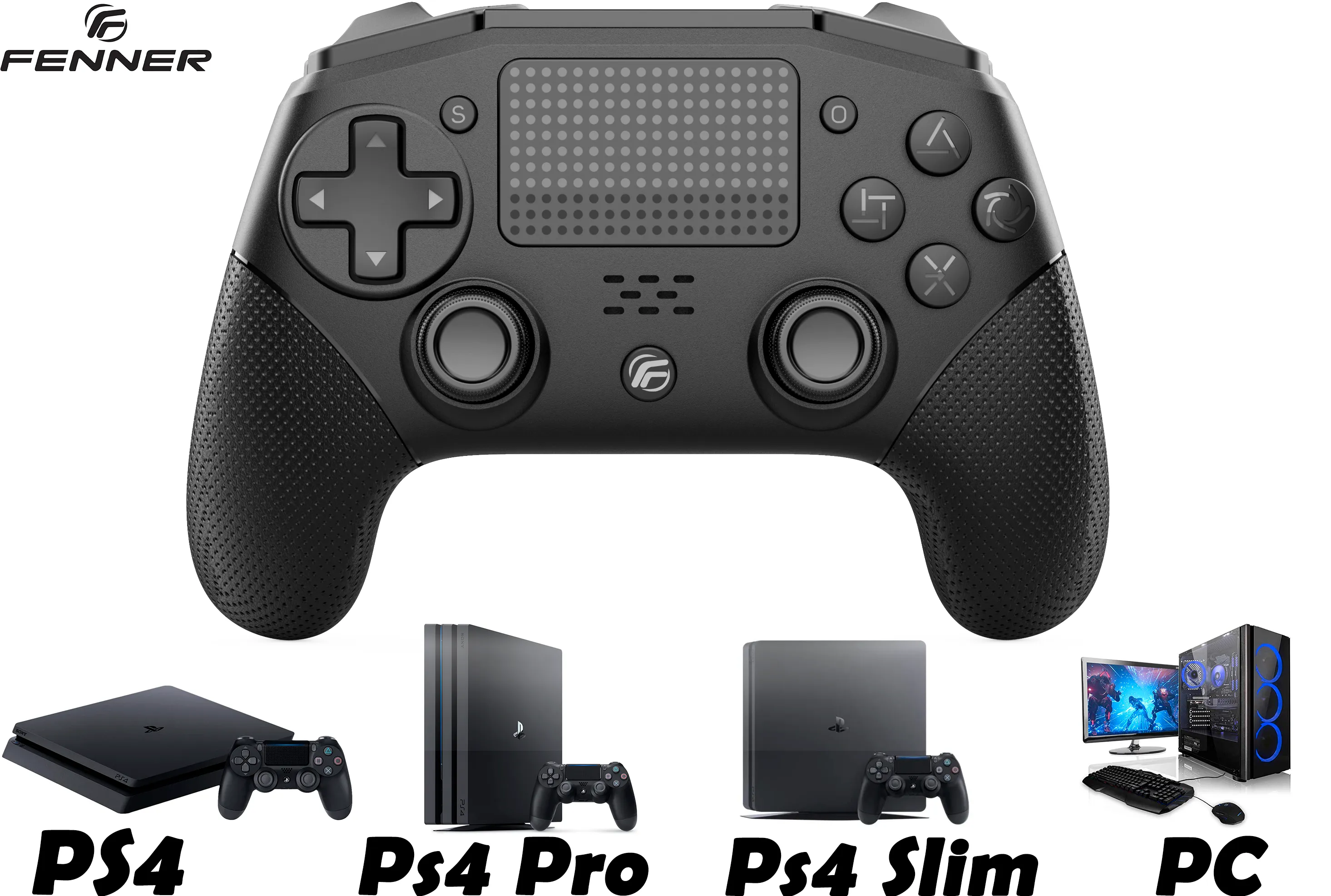 Fenner Tech Wireless Controller (PC) Programmable Black