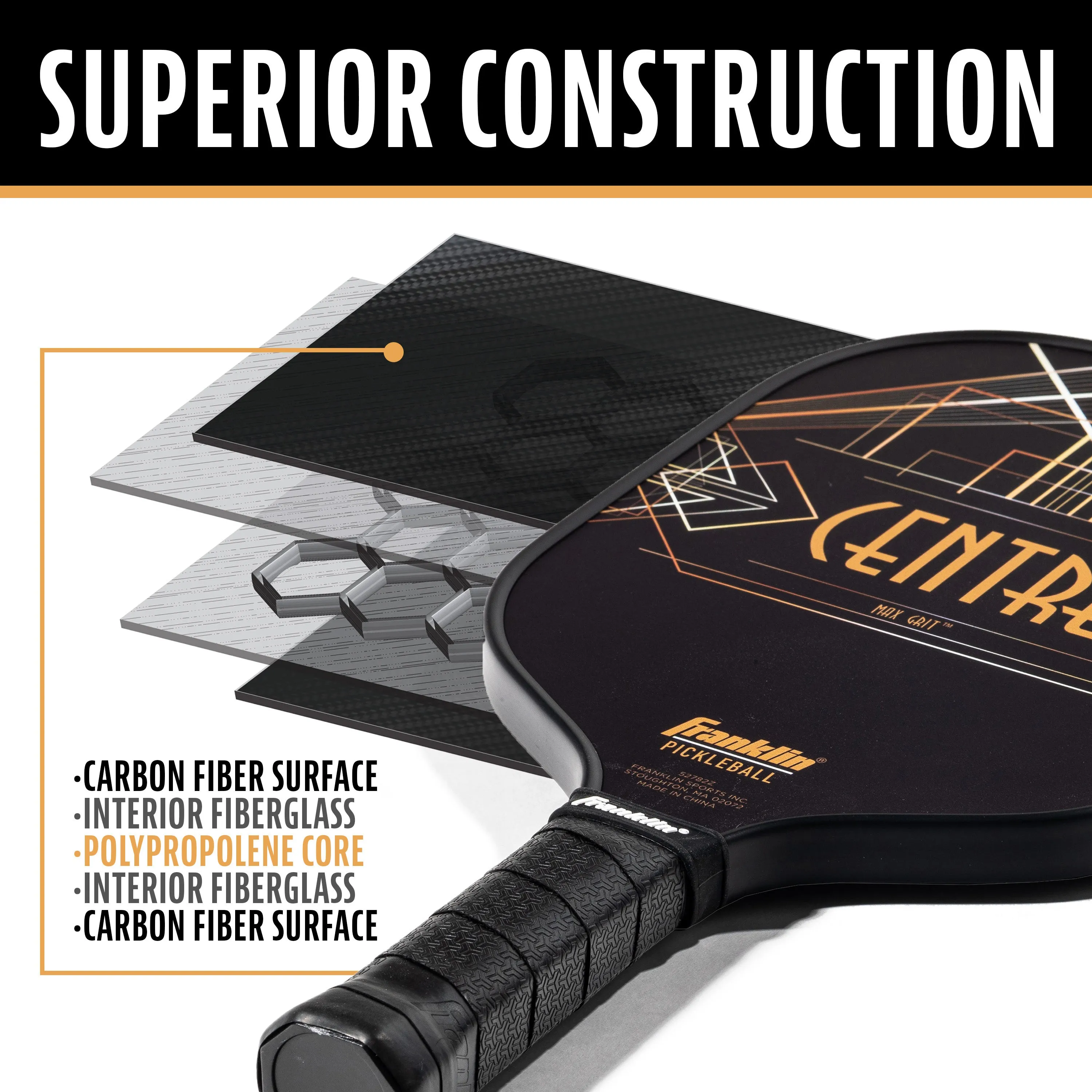 Franklin Aspen Kern Centre Carbon Fiber Pickleball Paddle
