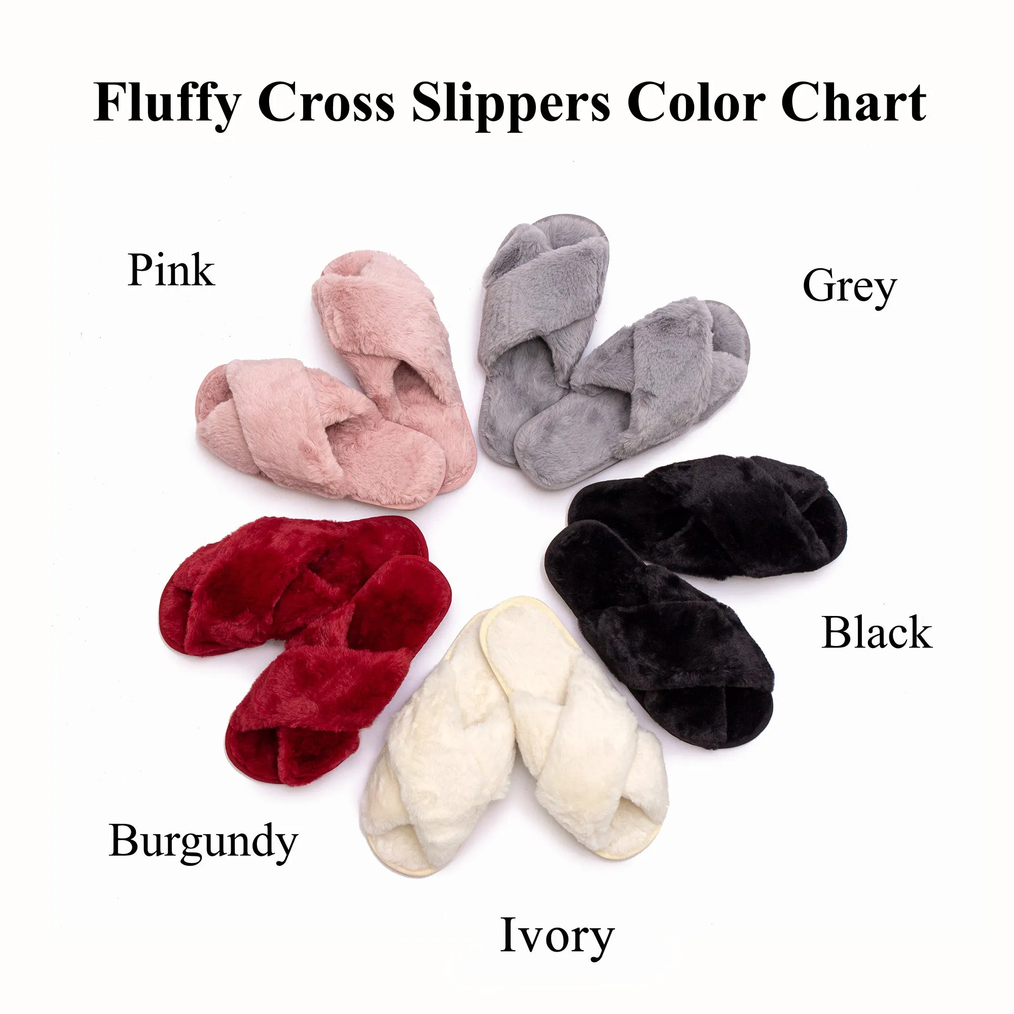 Holiday Fluffy Cross Slippers Christmas gift