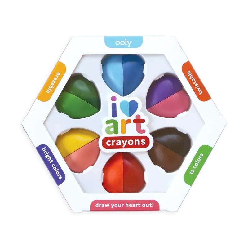 I Heart Art Erasable Crayons - Set of 6