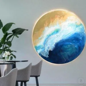 Laguna Depth Abstract Seascape. Round Perspex Print