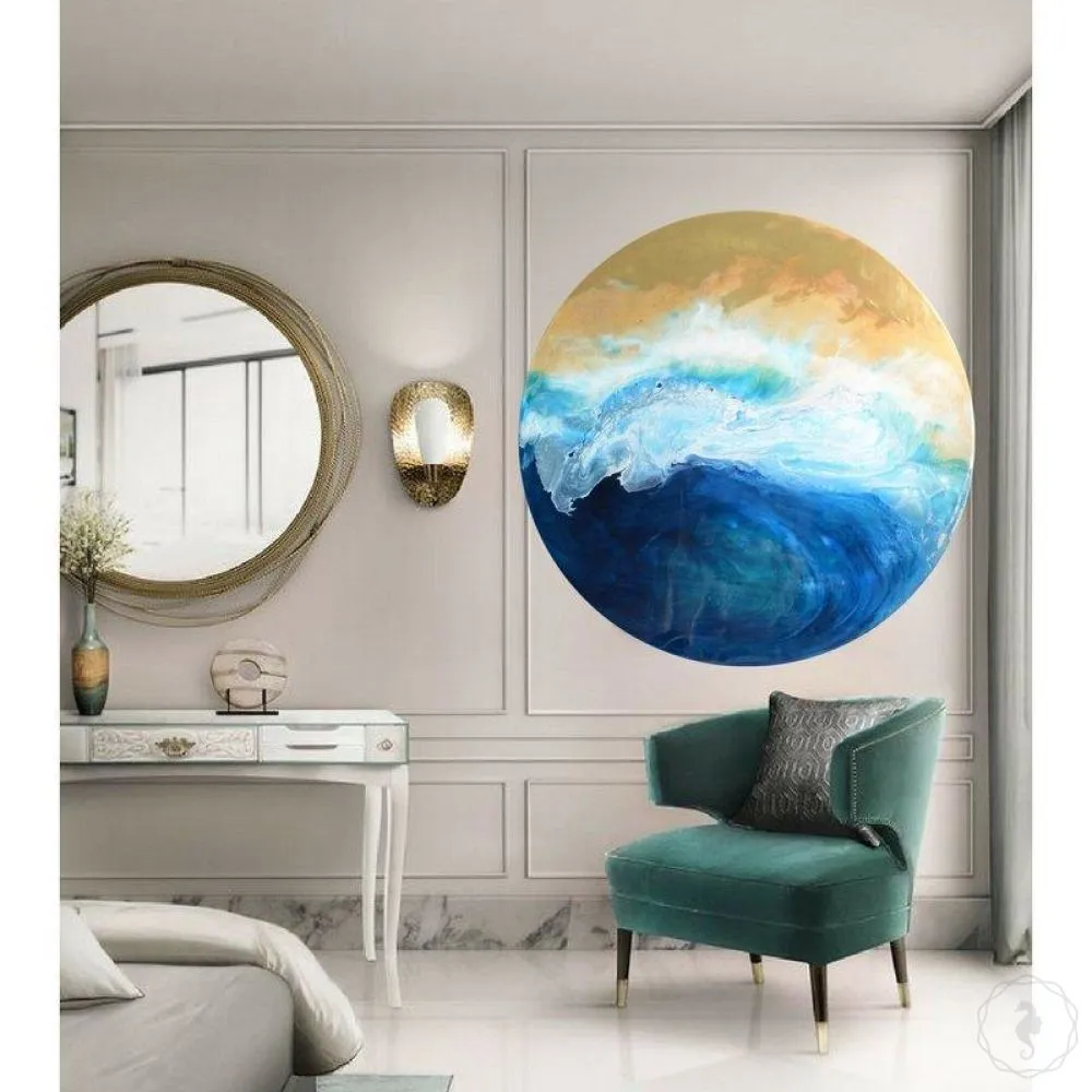 Laguna Depth Abstract Seascape. Round Perspex Print