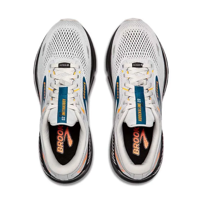 Mens Brooks Running Adrenaline GTS 23 GTX in Oyster Mushroom/Orange/Blue