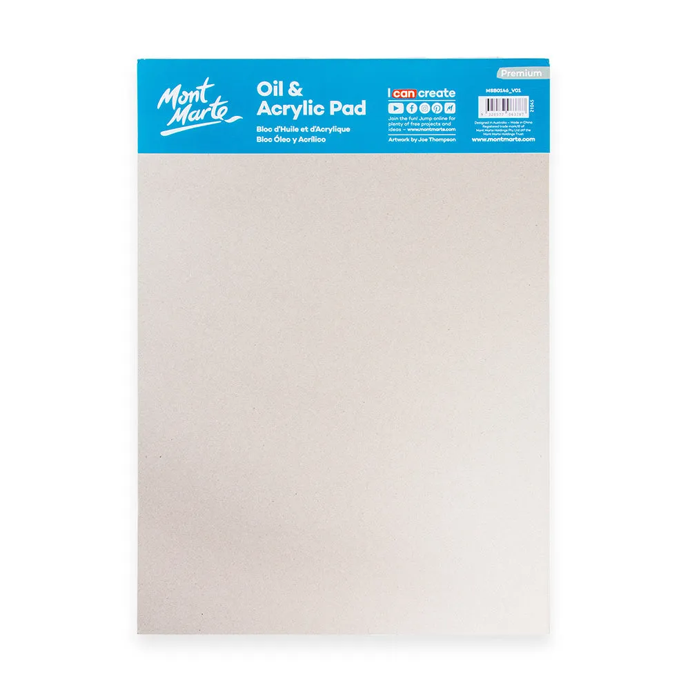 Oil & Acrylic Pad Premium A3 20 Sheets 350gsm