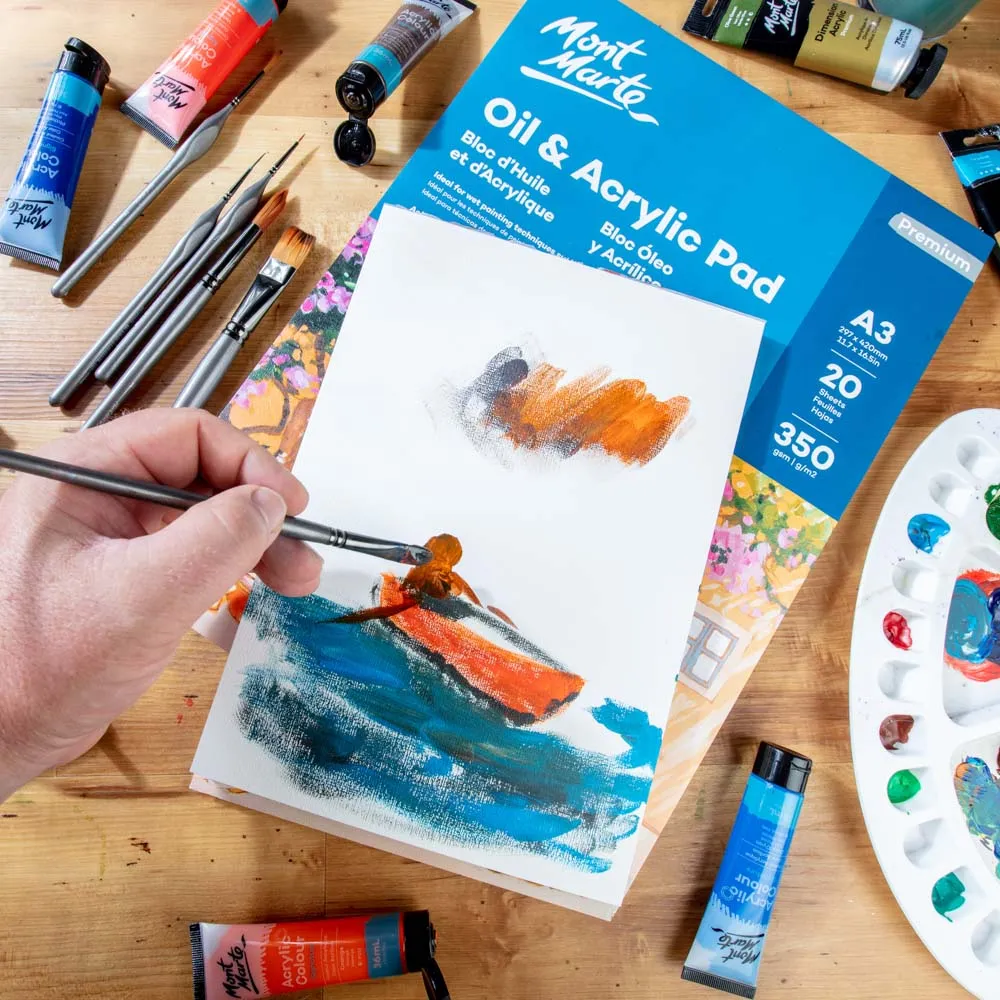 Oil & Acrylic Pad Premium A3 20 Sheets 350gsm