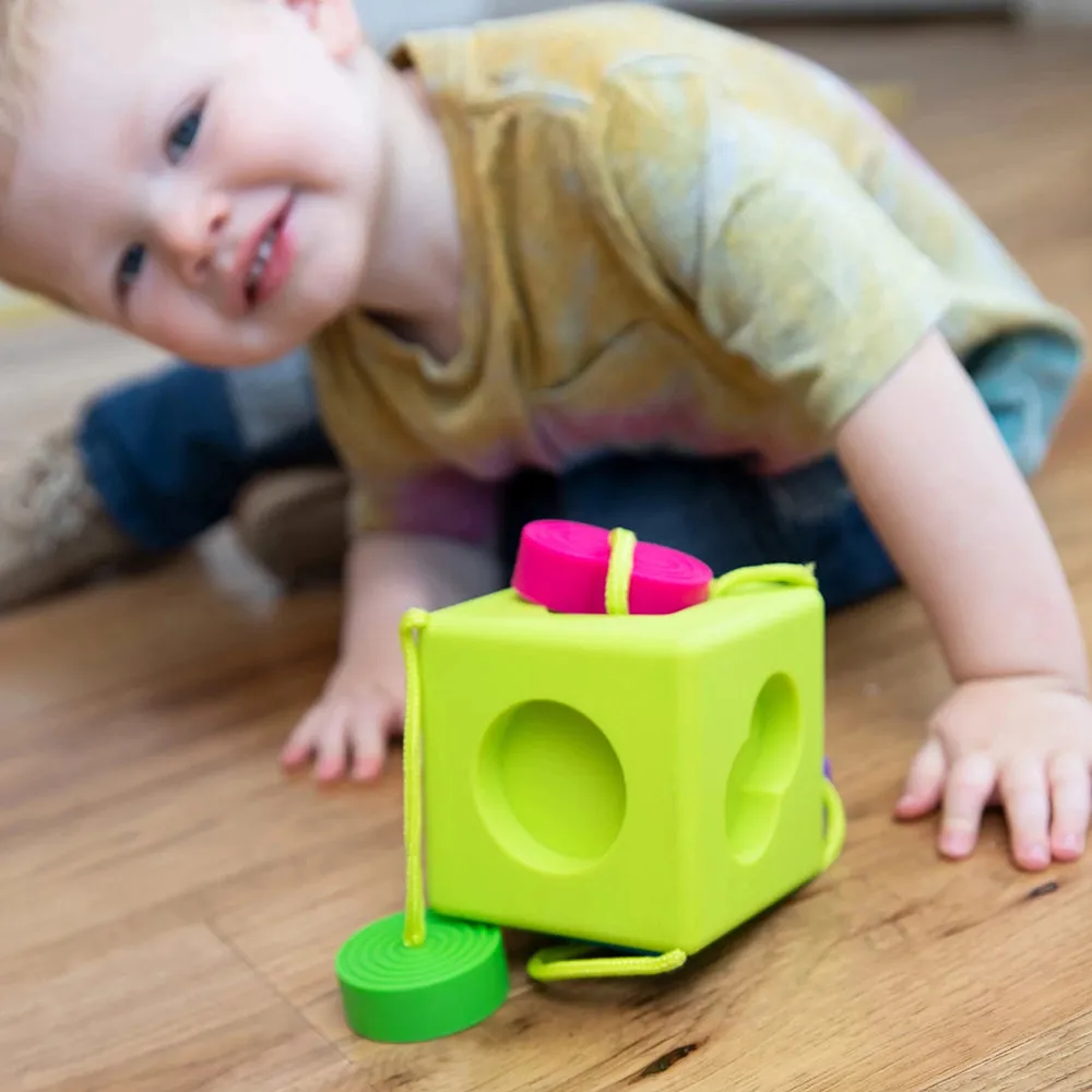 Oombee Cube Shape Sorter | Tactile Exploration Toy