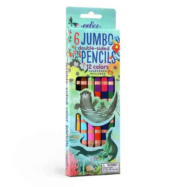 Otters Play 6 Double Colored Pencils