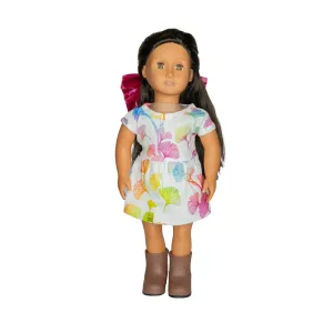 Rainbow Ginkgo Leaves Doll Dress