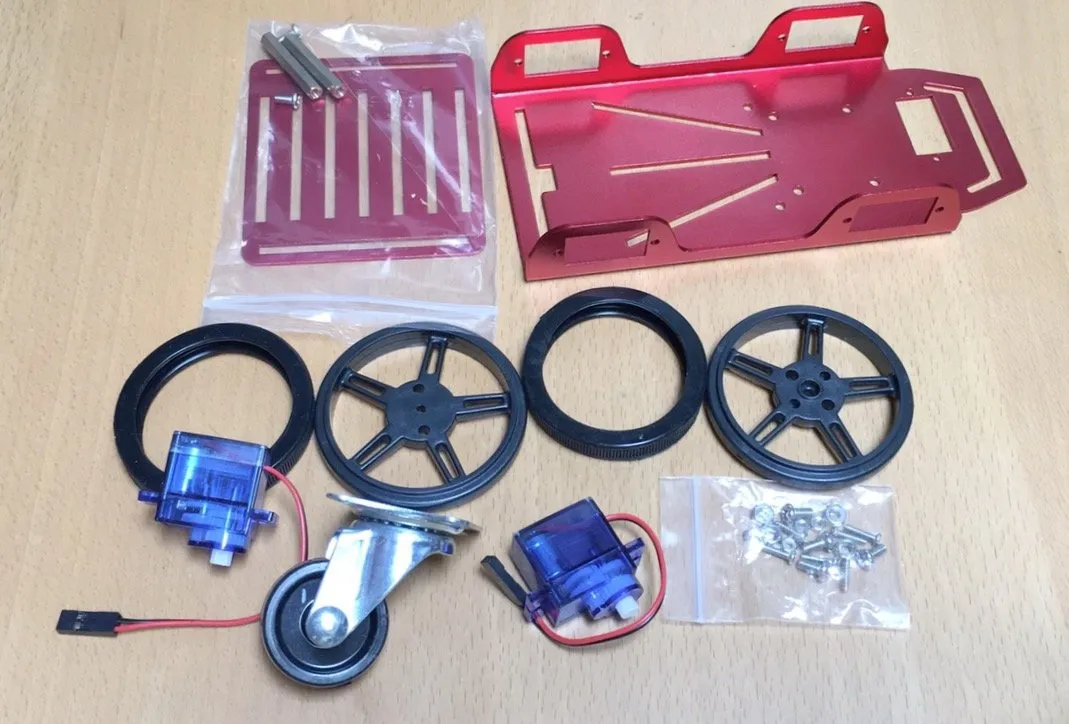 Red Rover Robot Chassis Kit with DC Motors and Motor Controller
