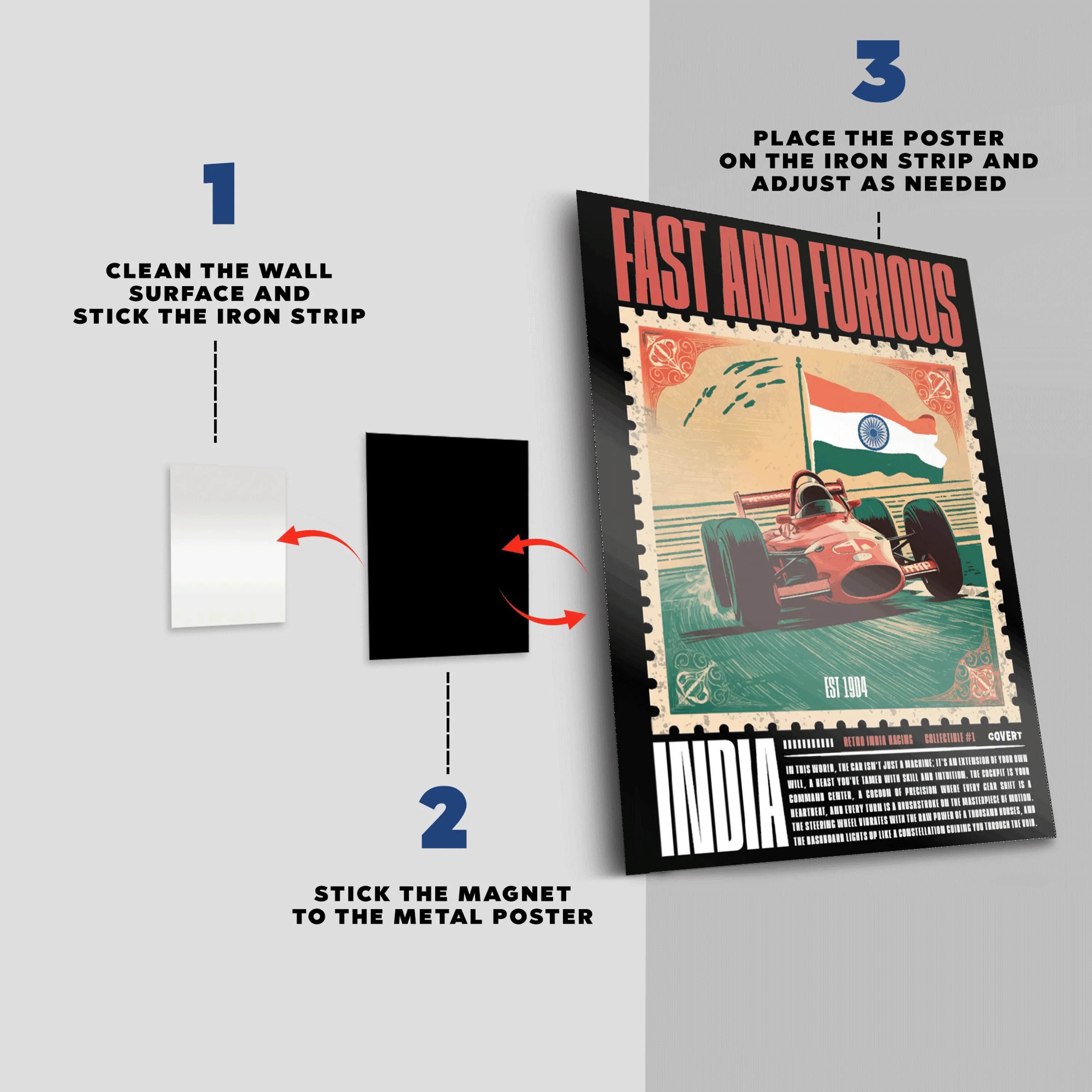 Retro Racer India Metal Poster (Limited Edition Collectible)