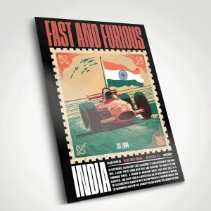 Retro Racer India Metal Poster (Limited Edition Collectible)