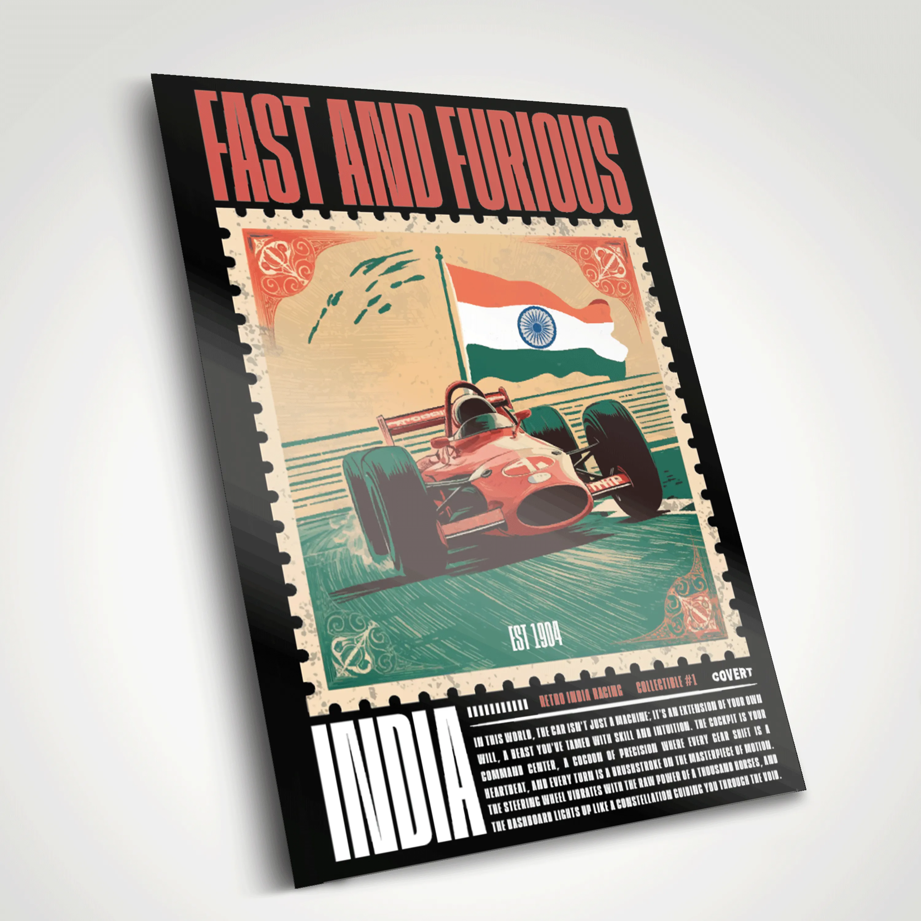 Retro Racer India Metal Poster (Limited Edition Collectible)