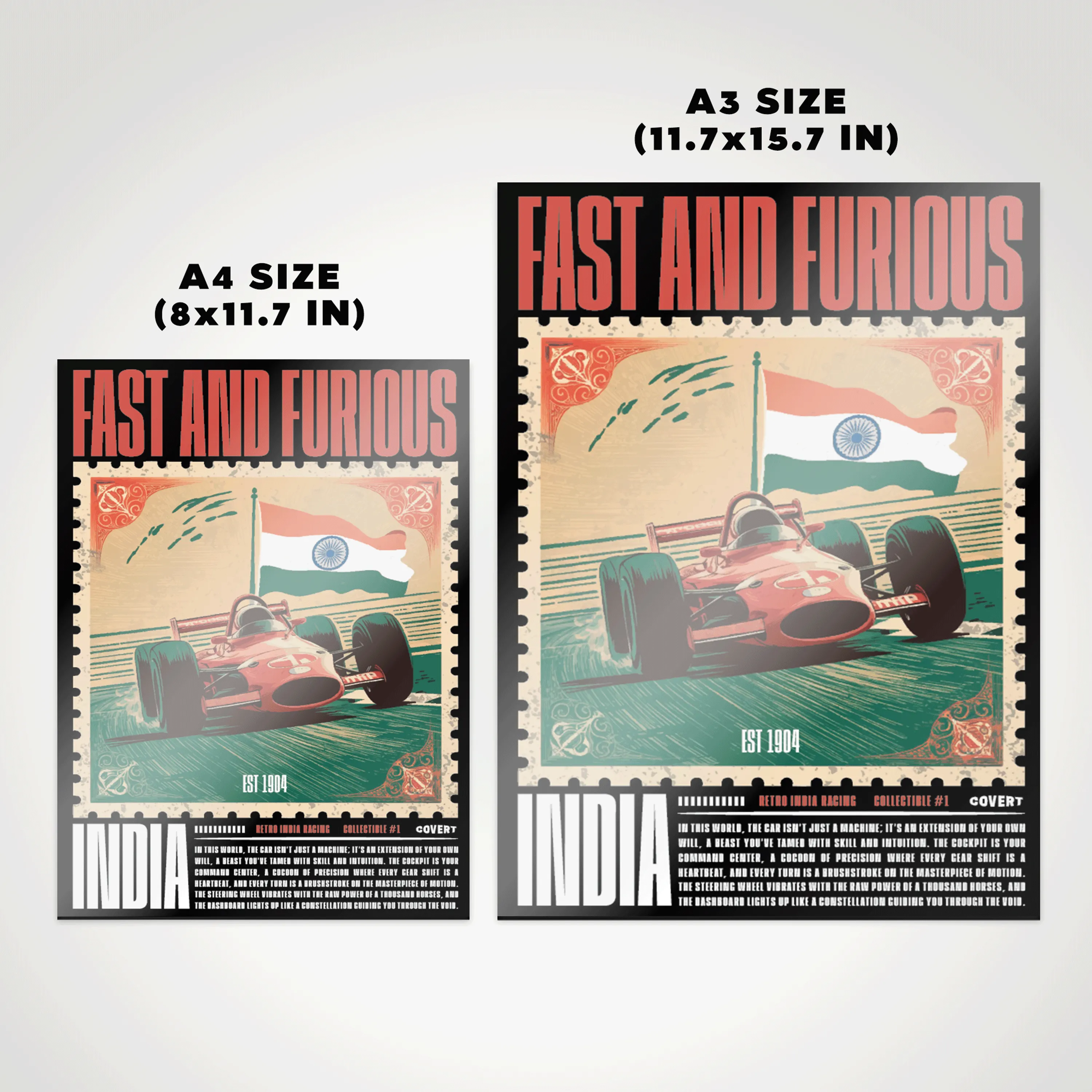Retro Racer India Metal Poster (Limited Edition Collectible)