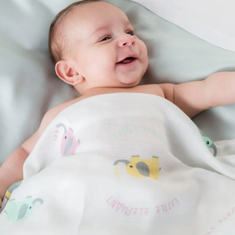 Sensory Muslin Blanket for Toddlers - Little Elephant