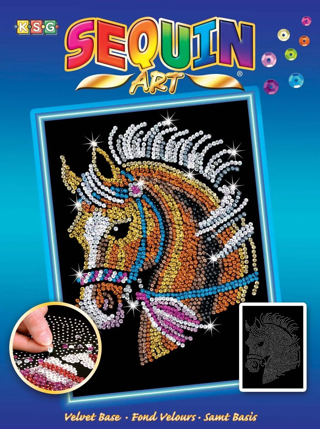 Sequin Art® Blue, Horse, Sparkling Arts and Crafts Picture Kit